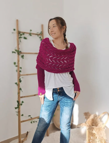 Bohemian knit bath towel for women
