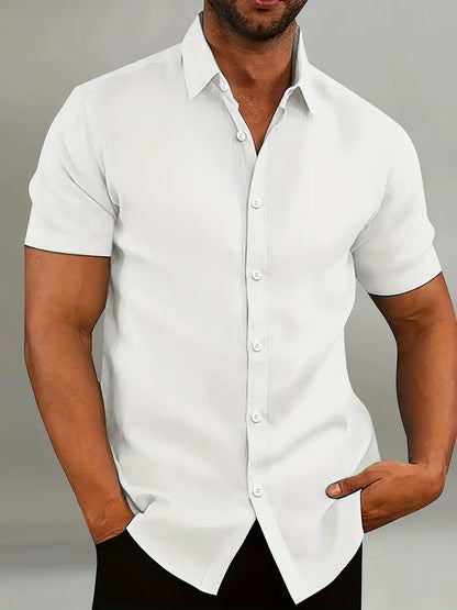 Brian Men's Casual Short-Sleeve Button-Down Shirt
