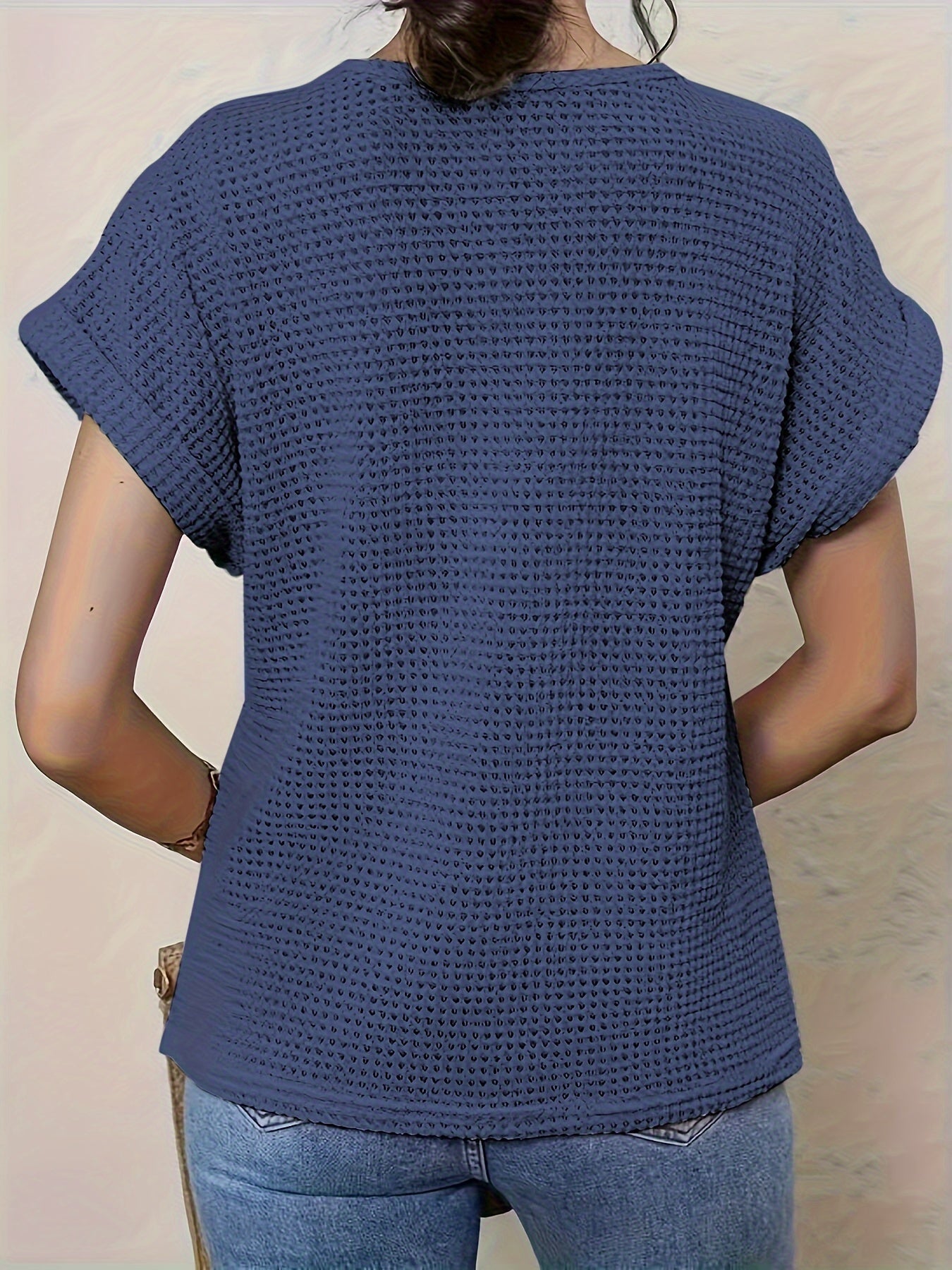 Women's Lace Trimmed Round Neck Top