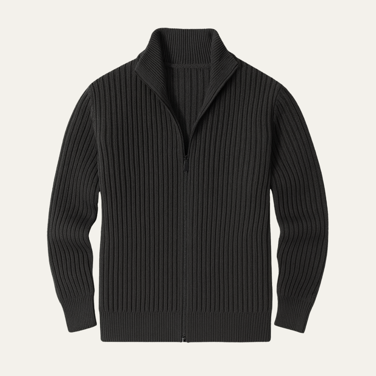 Warm Men's Cable Knit Zipper Cardigan Sweater - Nocini