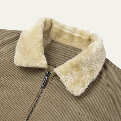Warm Mens Fleece Lined Corduroy Sherpa Jacket