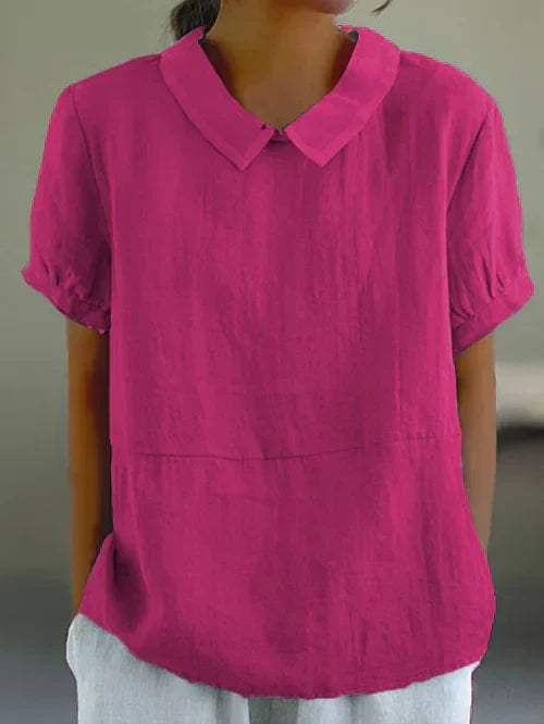 Zinnia | Women's Linen Short-Sleeve Blouse Elegant for Warm Days