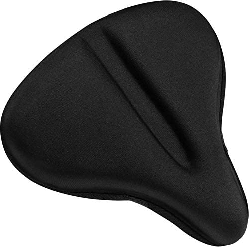 Wide gel bike seat cover for stationary spinning bikes