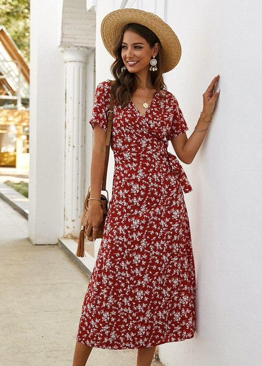 Amandine | Long Bohemian Dress with Flowers