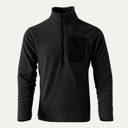 Warm Mens Waffle Fleece Half Zip Sweater