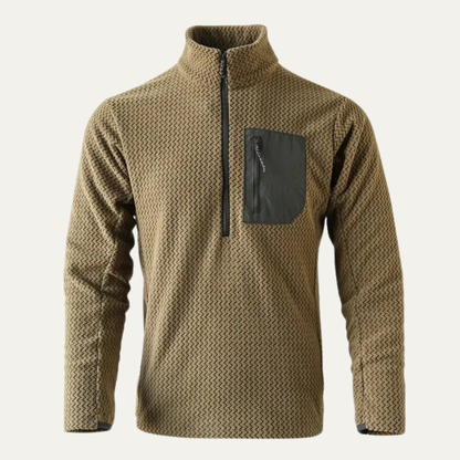 Warm Mens Waffle Fleece Half Zip Sweater - Nocini