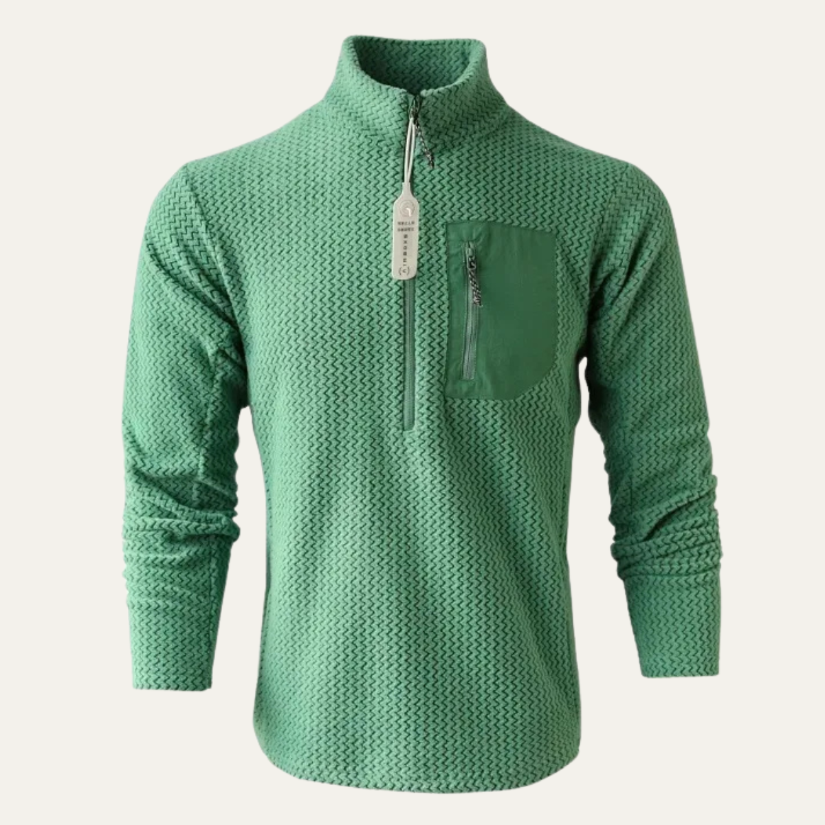 Warm Mens Waffle Fleece Half Zip Sweater