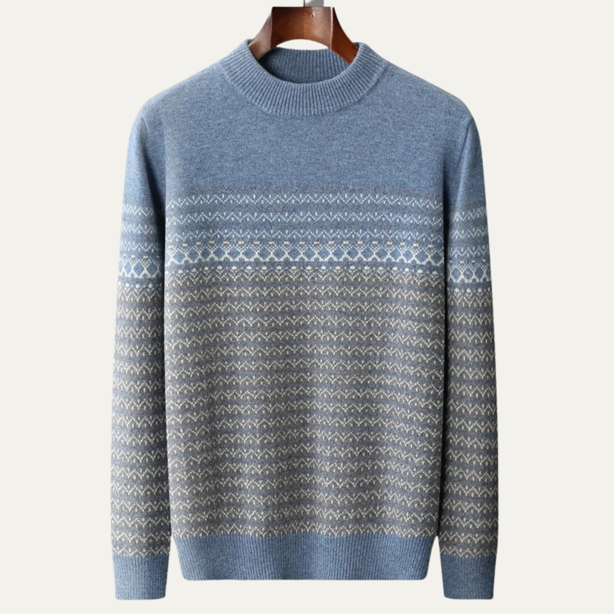 Warm Mens Thick Cable Knit High Neck Sweater