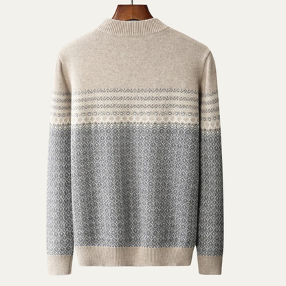 Warm Mens Thick Cable Knit High Neck Sweater
