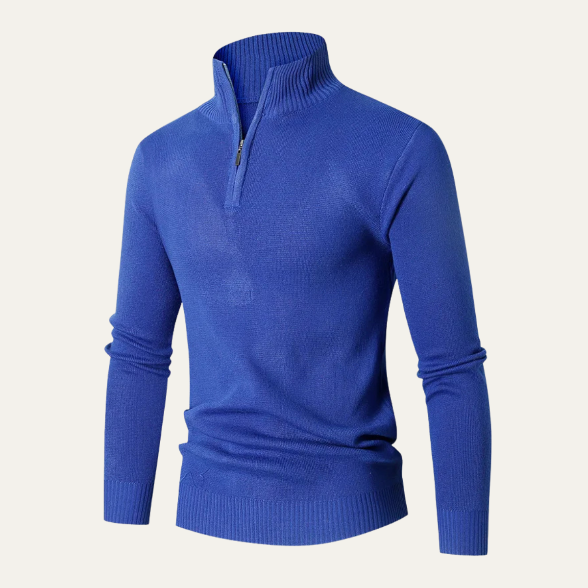 Warm Quarter Zip High Neck Men's Knit Sweater