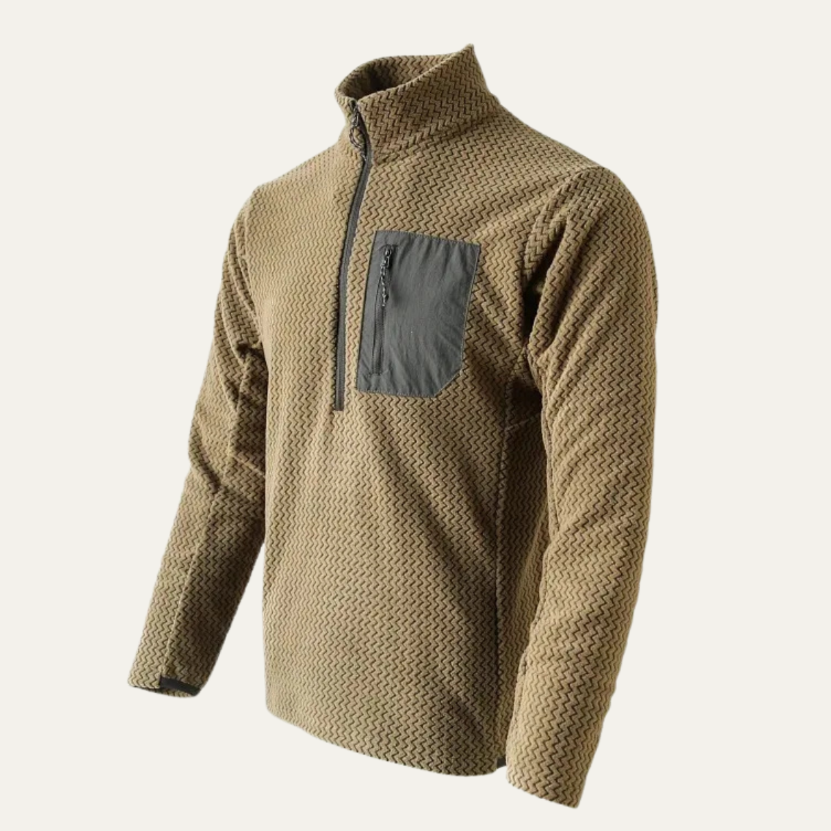 Warm Mens Waffle Fleece Half Zip Sweater