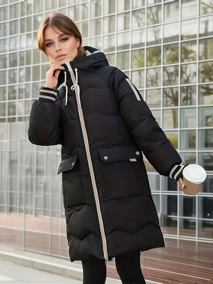 Women's hooded zipper coat by Hauda