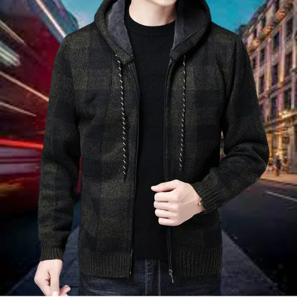 Checked hooded vest by Garson, high-quality