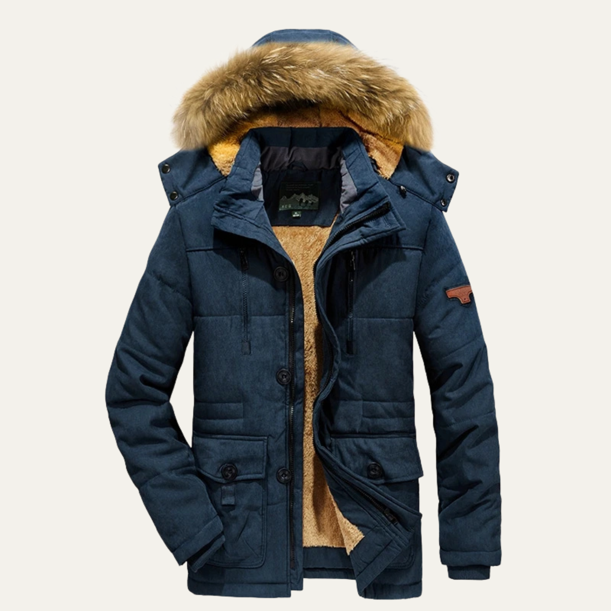 Warm Waterproof Men's Fleece Hooded Parka Coat - Nocini