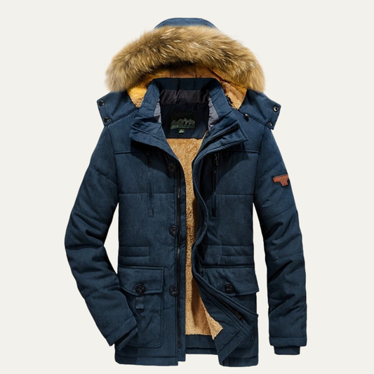 Warm Waterproof Men's Fleece Hooded Parka Coat - Nocini