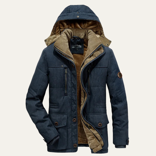 Warm Men's Heavy Fleece Hooded Parka Coat Jacket - Nocini