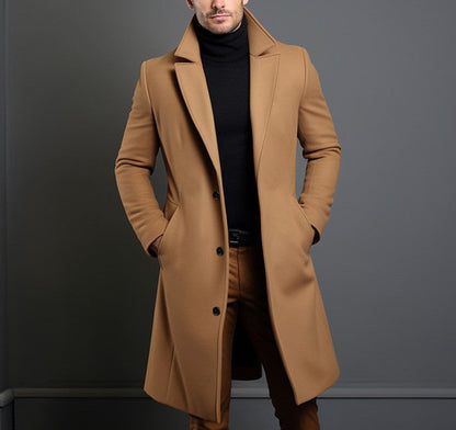 Aleksander - Wool men's coat with a straight cut