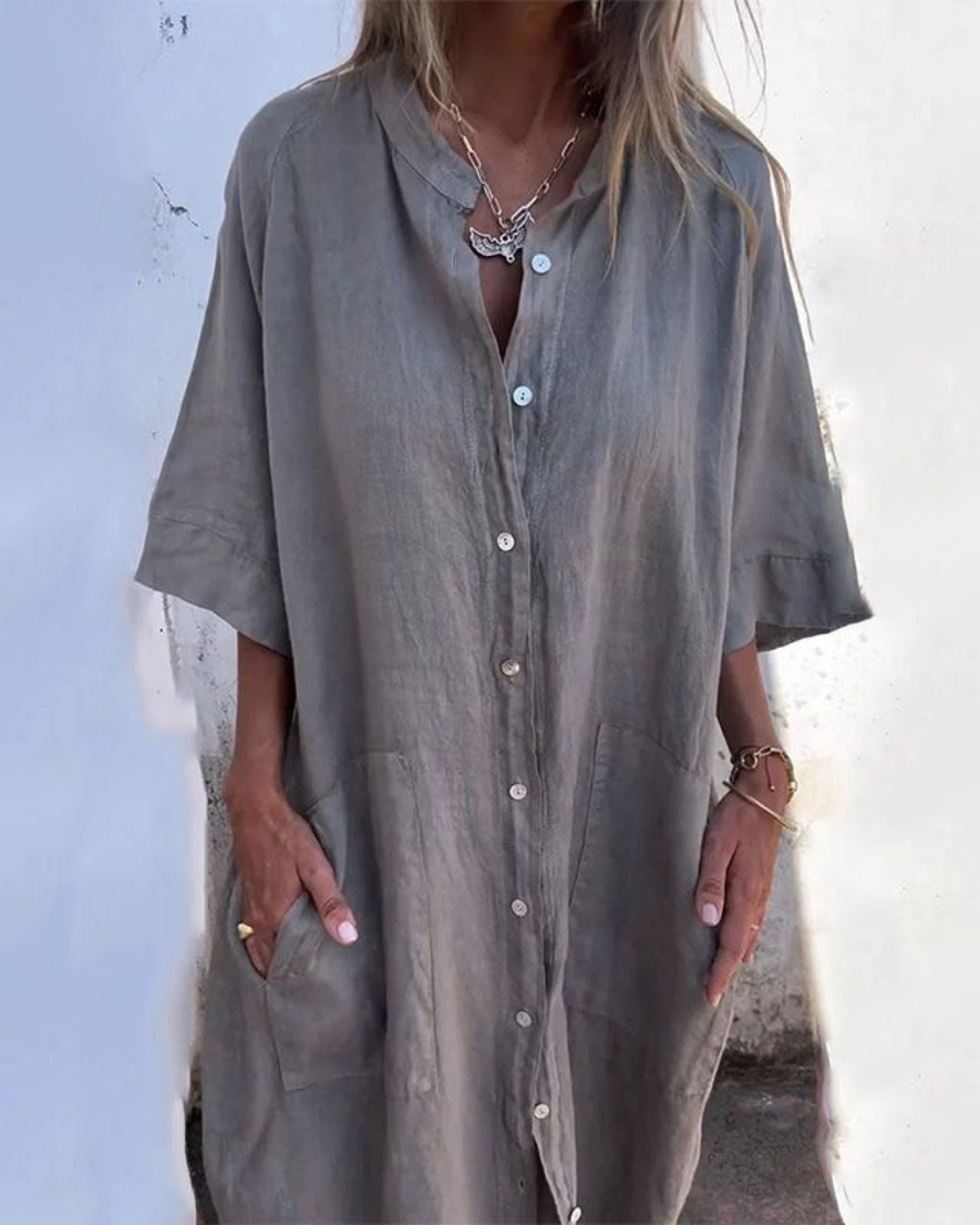 Chic Flowy Sundress Shirt - Olytrend
