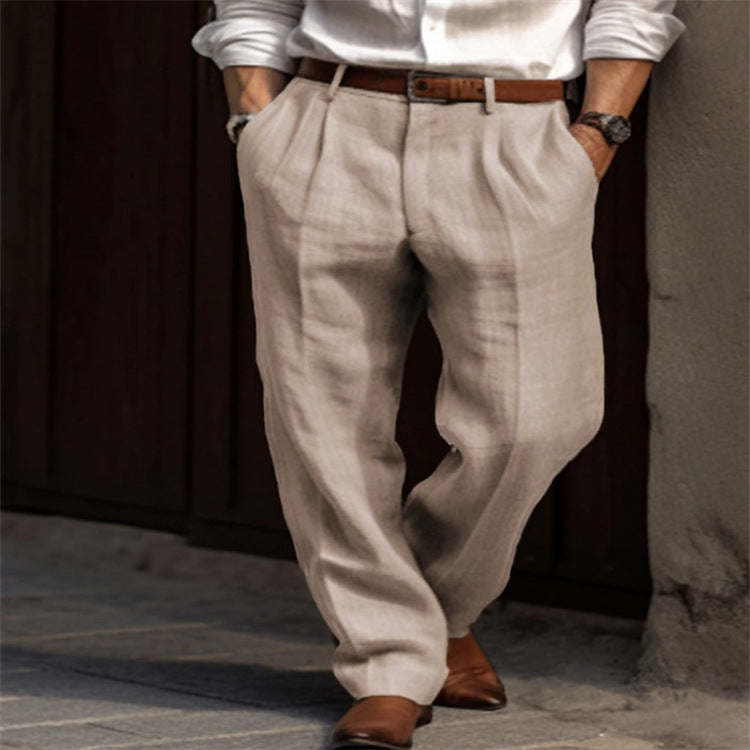 Breathable Summer Linen Trousers - Olytrend