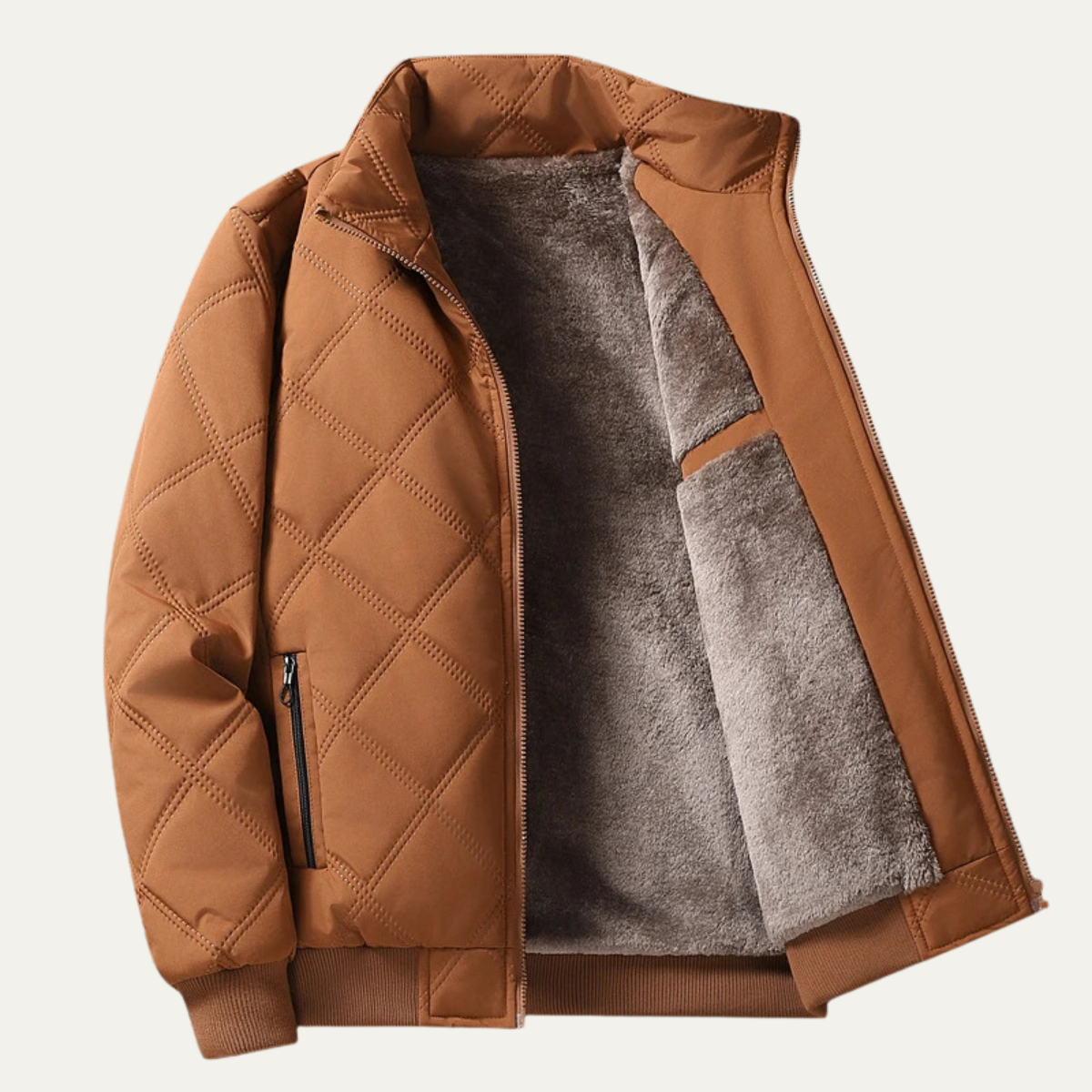 Warm Men's Padded Fleece Winter Jacket