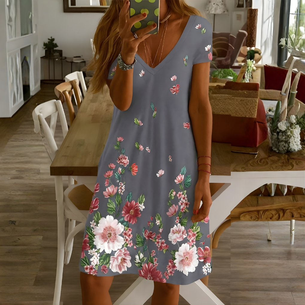 Casual V Neck Summer Dress