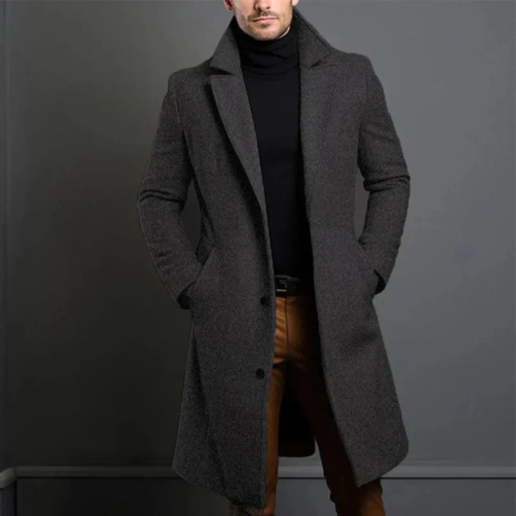 Warm Winter Mens Wool Blend Overcoat