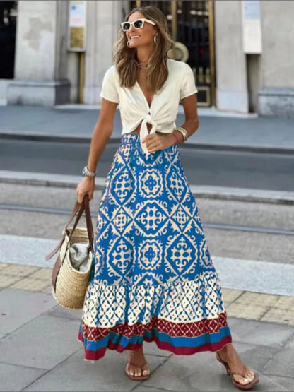 Beautiful Flowy Maxi Skirt with Stretch Waist