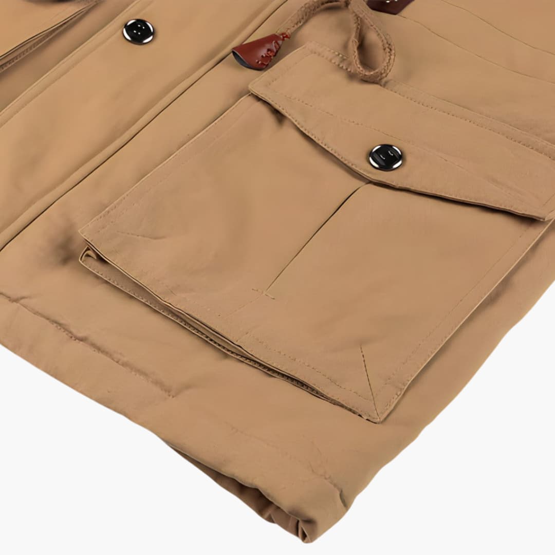 Waterproof Zip Up Mens Coat with Extra Pockets