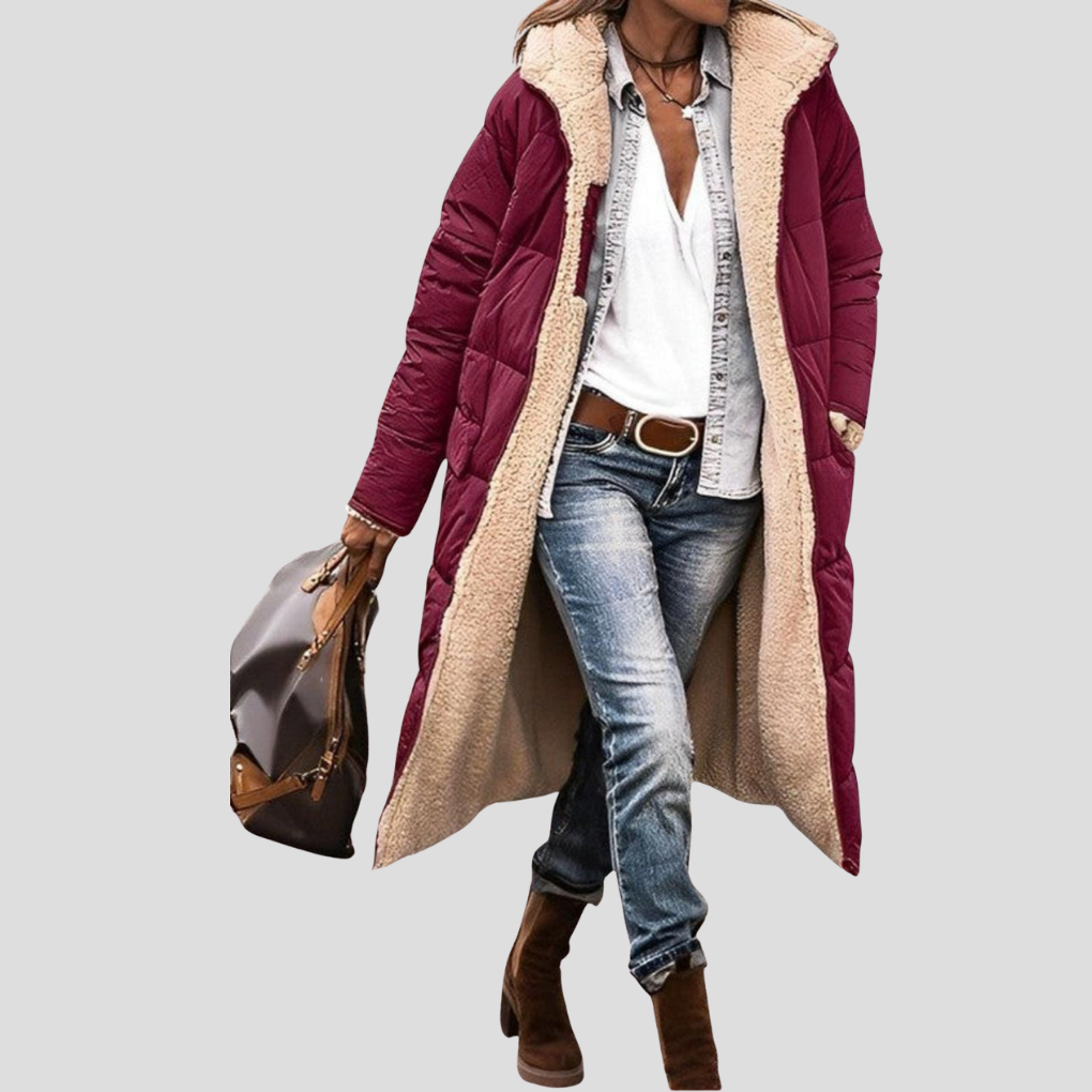 Warm Women's Parka Coat with Faux Fur Lining