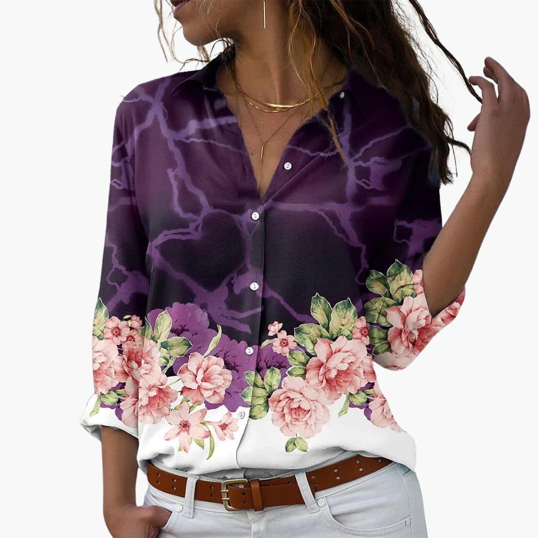 Women's Floral Blouse - Lightweight Summer Top