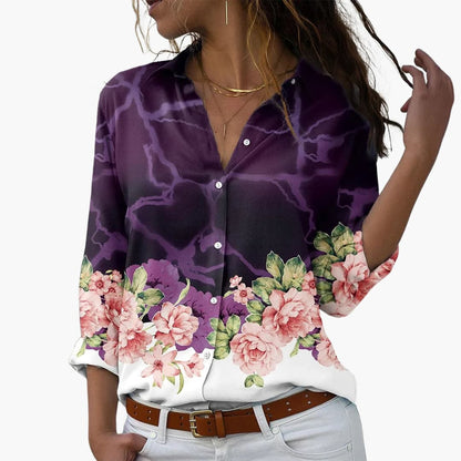 Women's Floral Blouse - Lightweight Summer Top