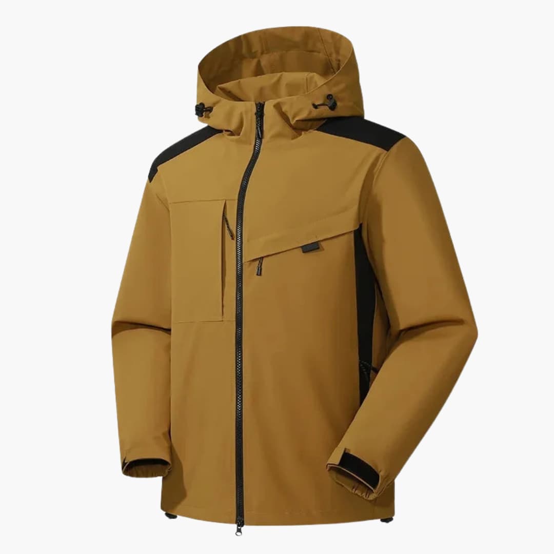 Waterproof Men's Snow Jacket with Hood and Pockets