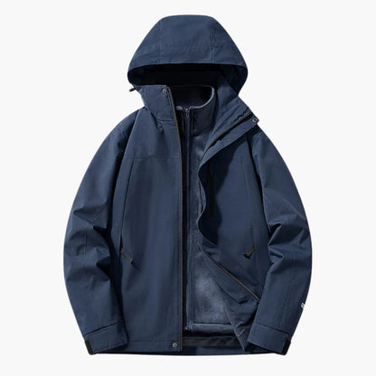 Waterproof Ski Parka with Hood and Zip Pockets