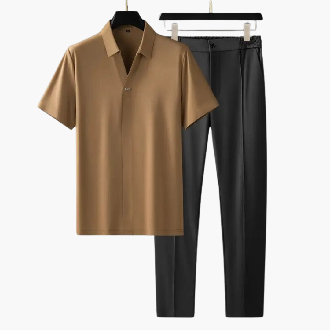 Casual Mens Shorts Set with Shirt