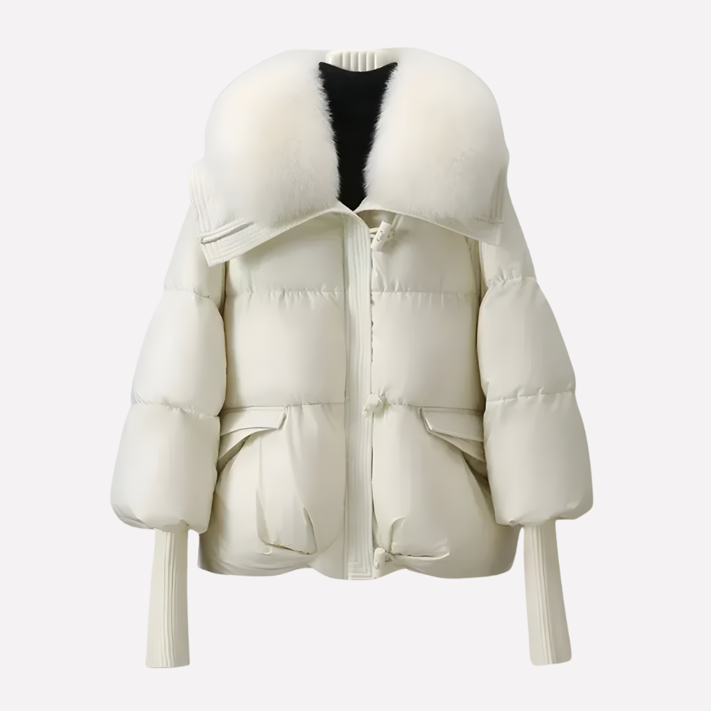 Warm Women's Parka Jacket with Faux Fur Trim