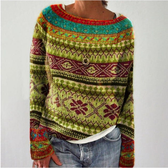 Women's sweater with print | Crew neckline