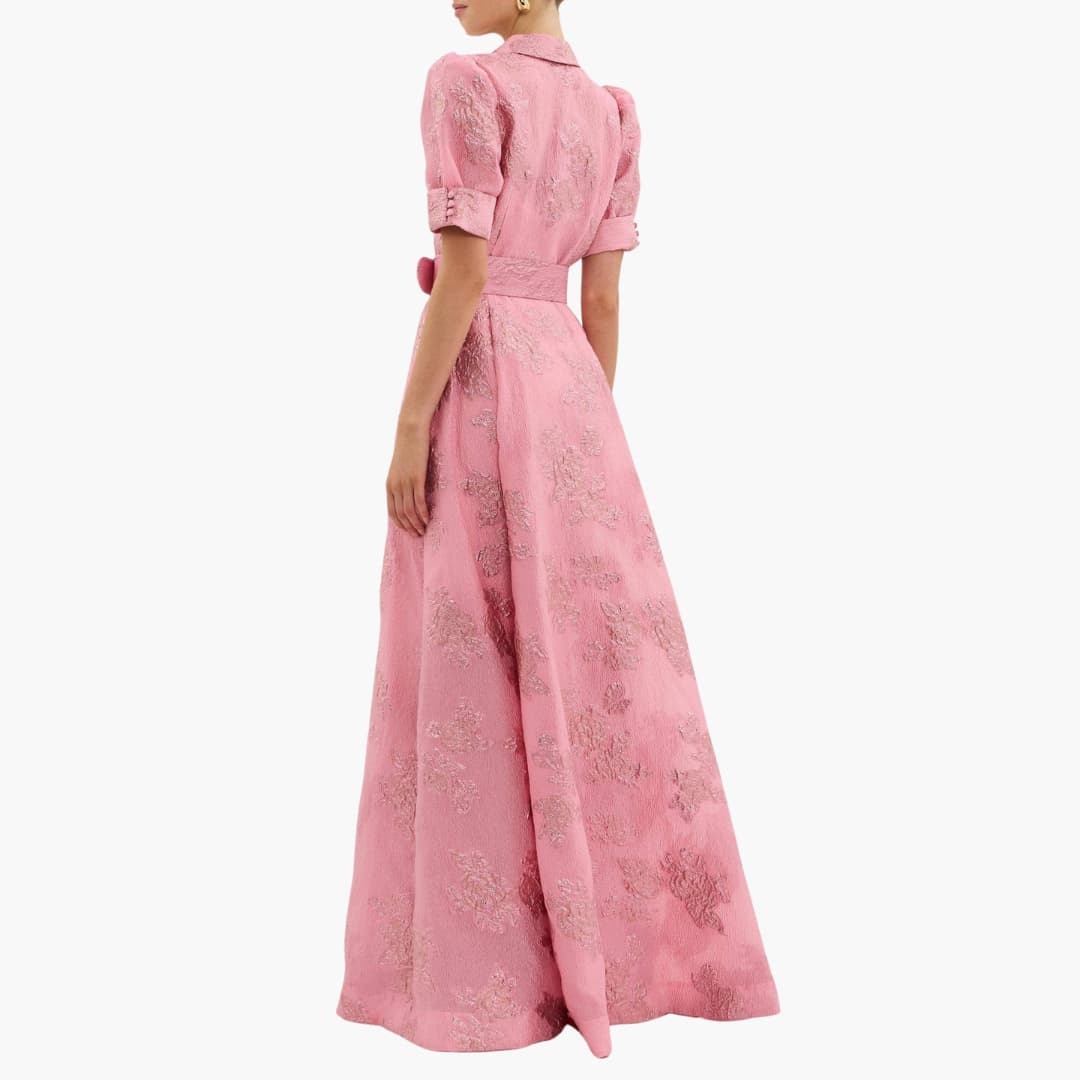 Beautiful Womens Dress with Puff Sleeves and Belt