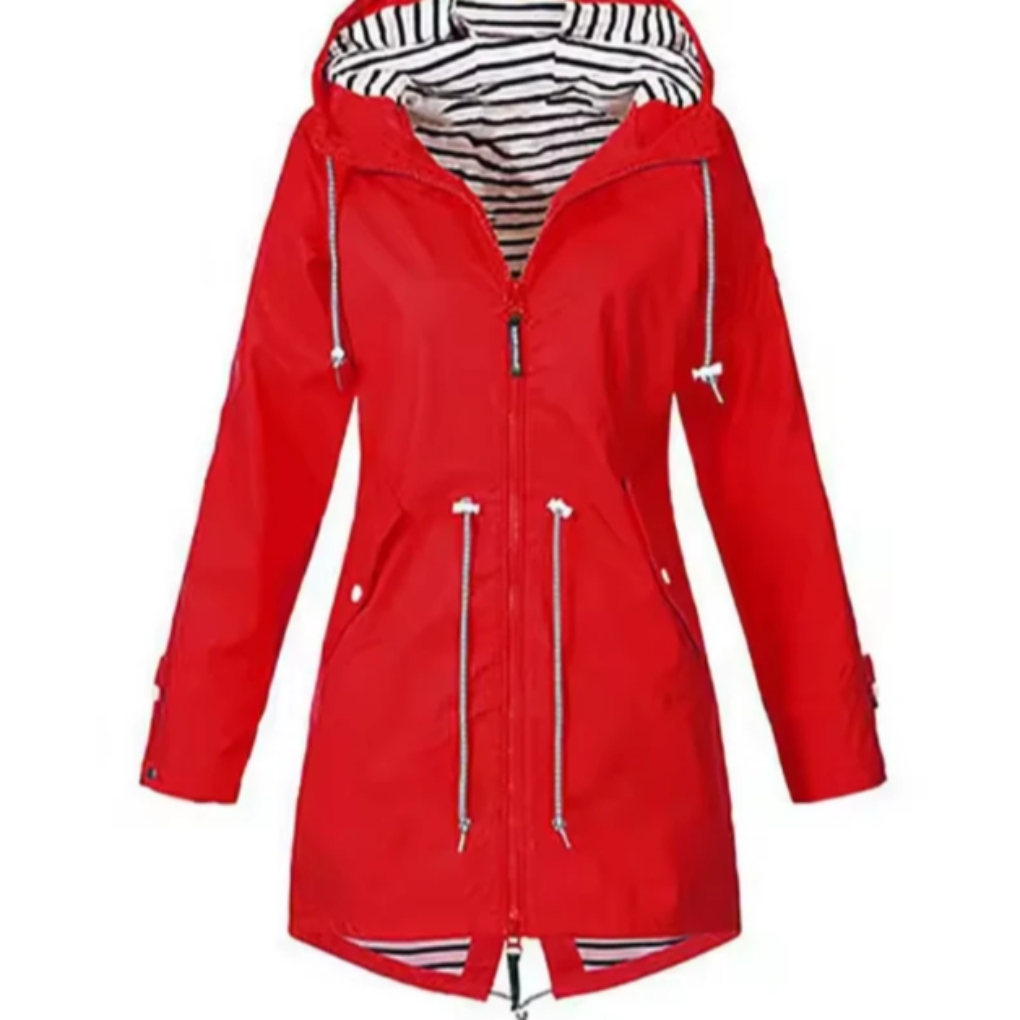 Rainproof Women's Parka with Adjustable Hood