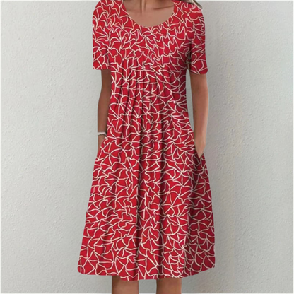 Chic Floral Summer Dress with Pocket Detail