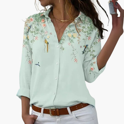 Vibrant Floral Women's Casual Blouse