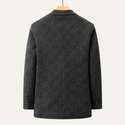 Warm Men's Chenille Blazer with Faux Fur Lining