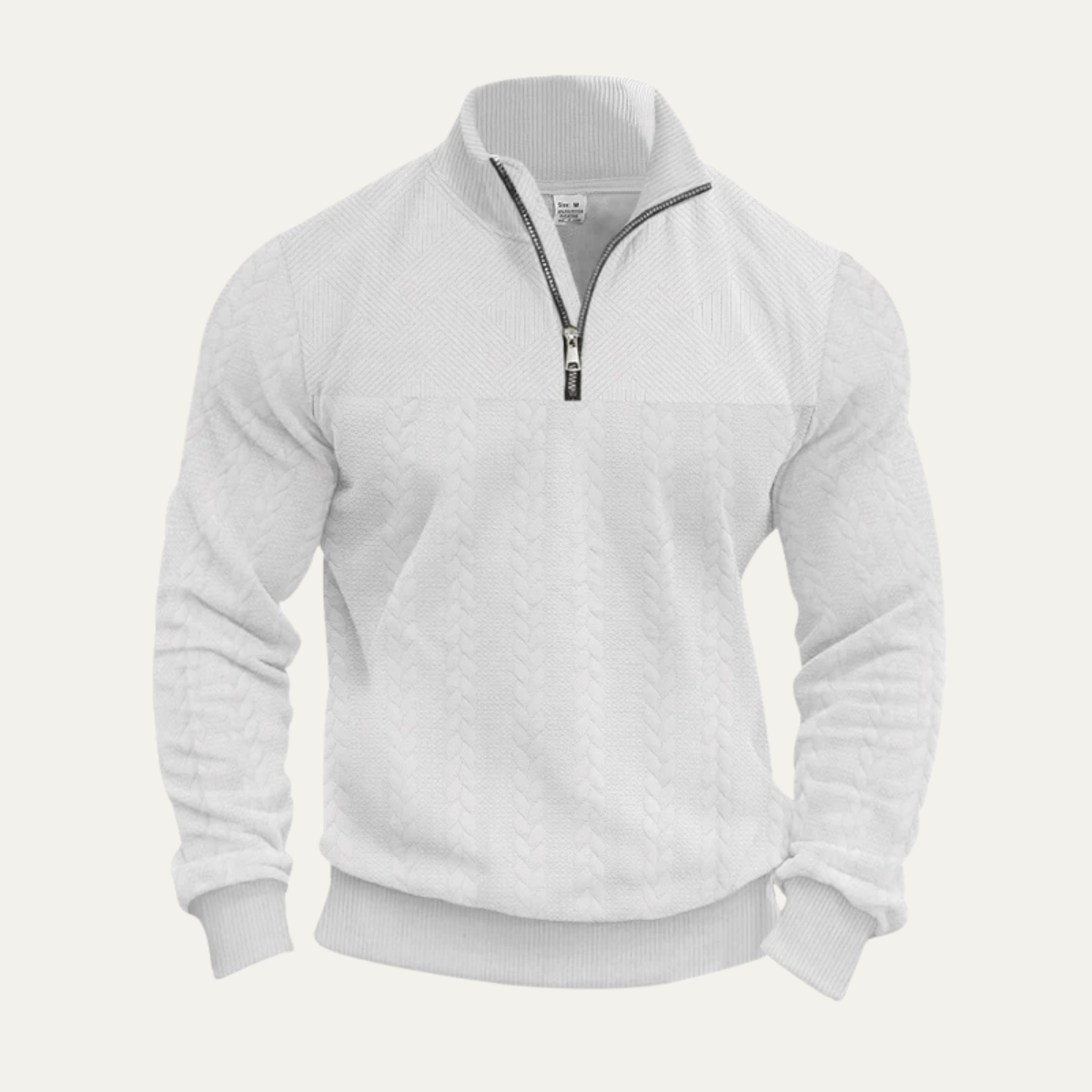 Warm Men's Cable Knit Half Zip Sweater