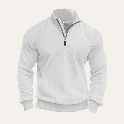 Warm Men's Cable Knit Half Zip Sweater