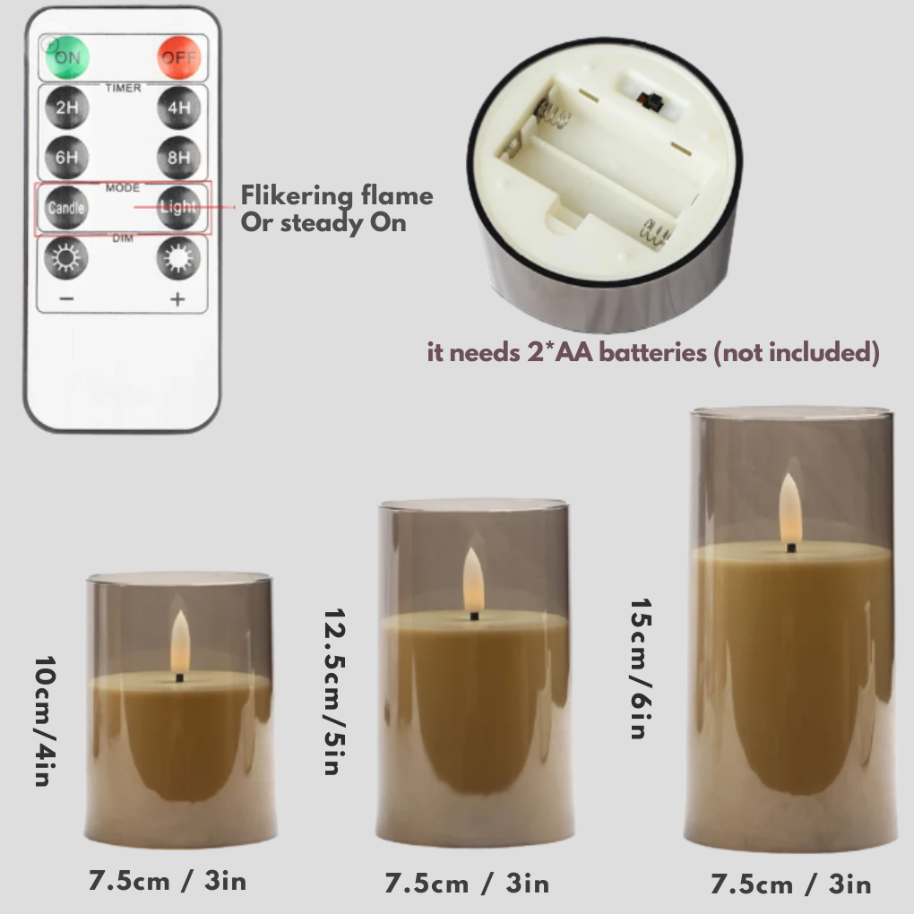 Warm White Flameless Candle Set