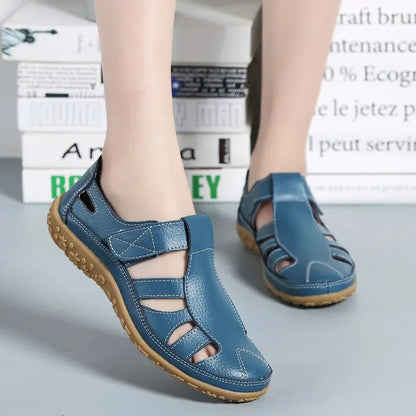 Casual summer leather sandals for women