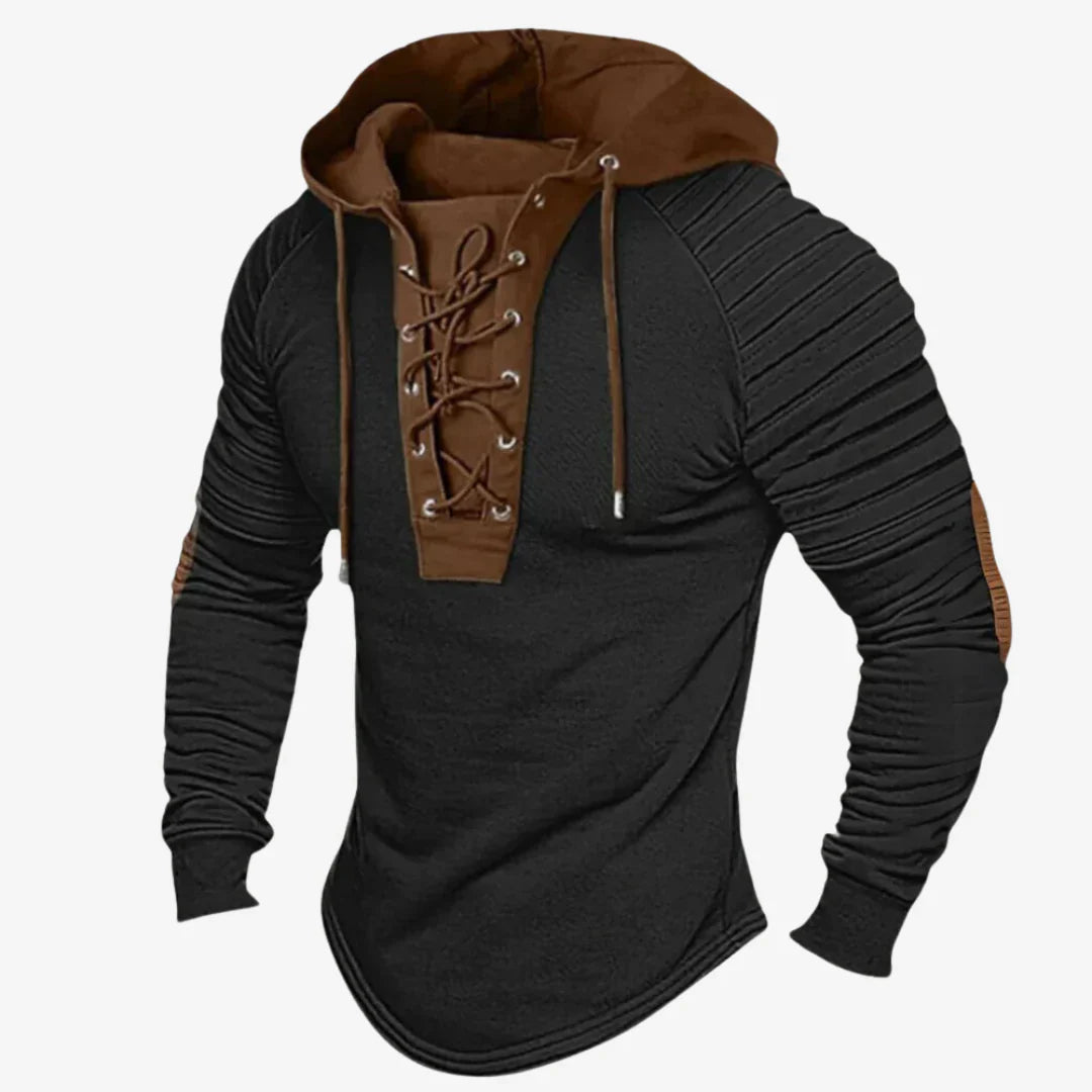 Casual Hooded Sweatshirt for Men with Adjustable Neck