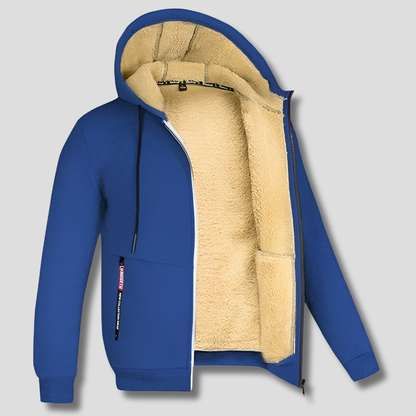 Warm Men's Fleece Jacket with Faux Fur Inside