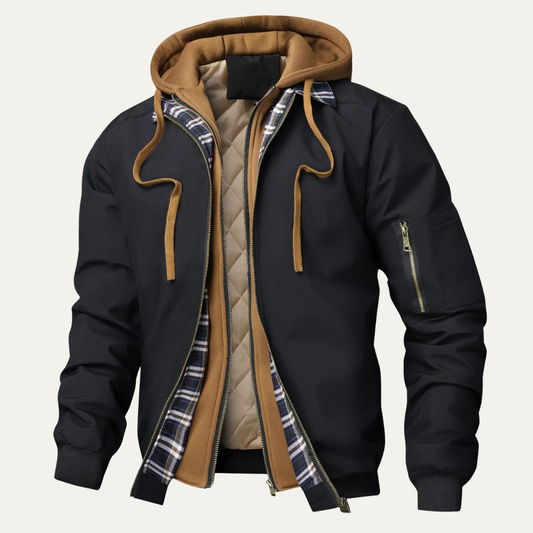 Waterproof Mens Hooded Bomber Coat - Nocini
