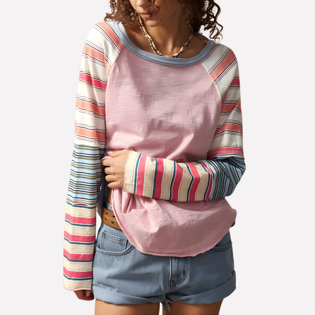 Women's Fashionable Loose Fit Raglan Top