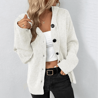 Brittan | Warm knitted jacket for women | down button